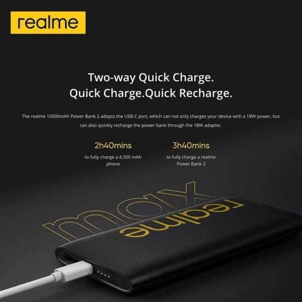 Realme Power Bank 2 RMA138 - Max 18W (12V-1.5A) – Image 3
