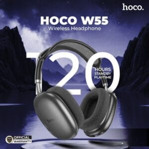 Hoco W55 - Casque Bluetooth 5.4 avec 90h d'Autonomie Non-Stop - Noir