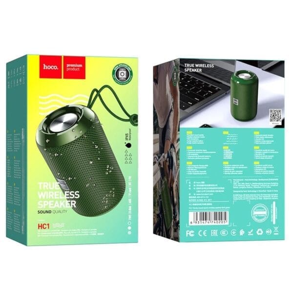 Hoco HC1 Trendy Sound - Baffle / Haut-parleur Bluetooth, FM, carte TF, TWS – Vert