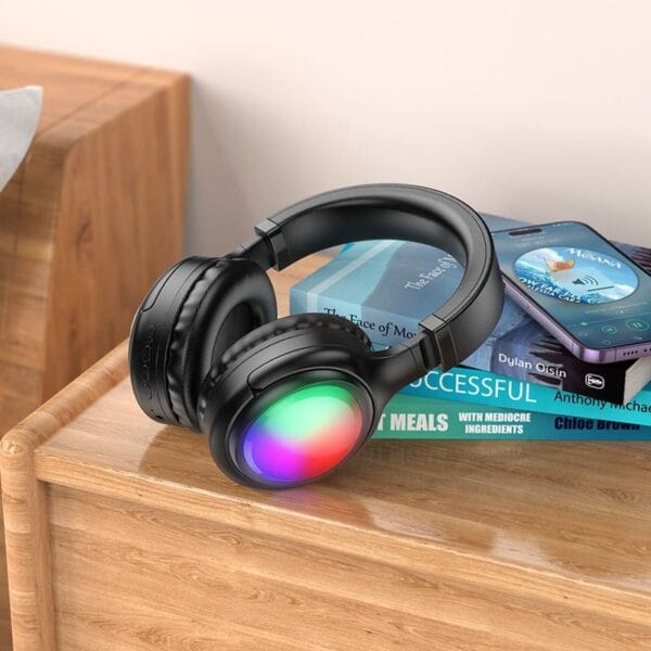 Hoco W48 Focus - Casque Bluetooth 5.3 RGB & 46h d'Autonomie – Image 6