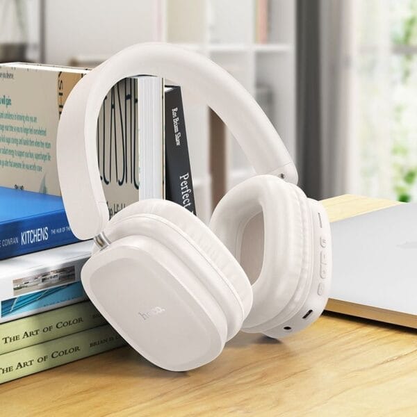 Hoco W51 - Casque Bluetooth 5.3, Aux, TF Card avec 46h d'écoute Non-Stop – Blanc
