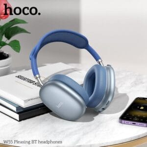 Hoco W55 Original - Casque Bluetooth 5.4 avec 90h d'Autonomie Non-Stop - Bleu