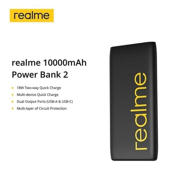 Realme Power Bank 2 RMA138 - Max 18W (12V-1.5A)