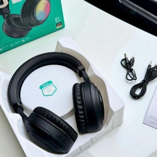 Hoco W48 Focus - Casque Bluetooth 5.3 RGB & 46h d'Autonomie – Image 17