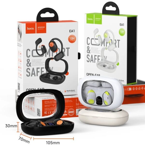 Hoco EA1 Spectrum - Ecouteurs Bluetooth 5.3 - 10h d'Autonomie Non-Stop - Beige