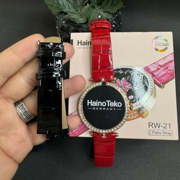 HainoTeko RW21 - Smartwatch Écran HD 1,3" Amoled - Noir & Rouge – Image 5