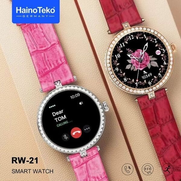 HainoTeko RW21 - Smartwatch Écran HD 1,3" Amoled - Noir & Rouge