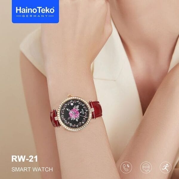 HainoTeko RW21 - Smartwatch Écran HD 1,3" Amoled - Noir & Rouge – Image 3