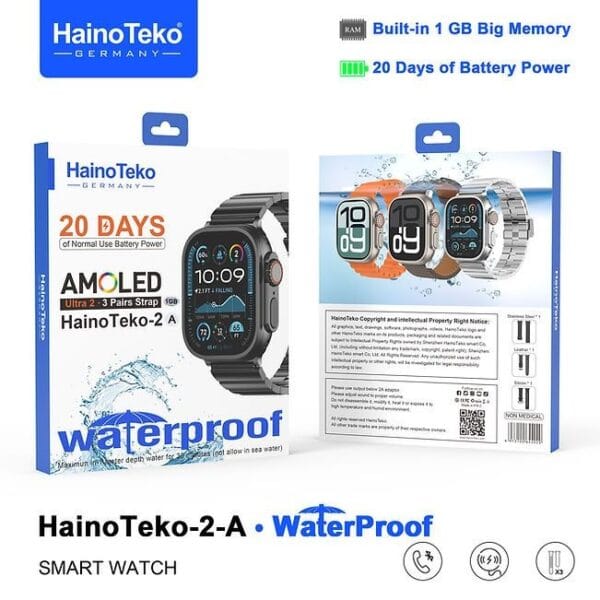 HainoTeko-2-A Ultra - Smart Watch Waterproof Ecran Amoled & 20 Jours d'Autonomie