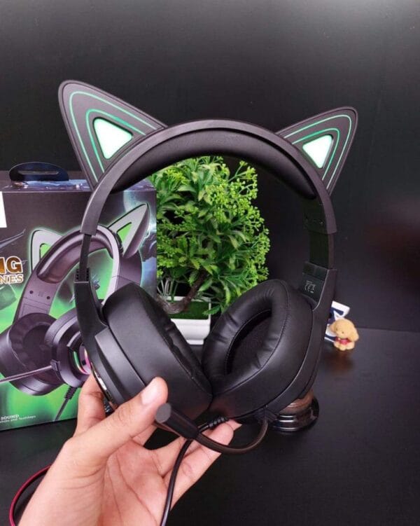 HOCO W107 Cute Cat - Casque Gaming avec Oreilles de Chat Lumineuses – Image 10