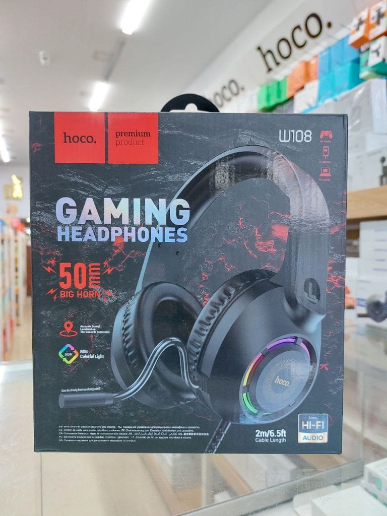 HOCO W108 Sue - Casque Gaming avec Éclairage LED - Noir HOCO W108 Sue - Casque Gaming avec Éclairage LED - Noir – Image 6