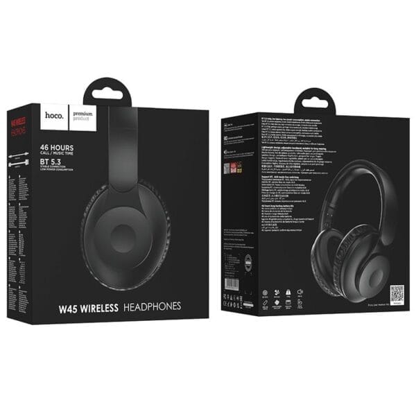 Hoco W45 Enjoy - Casque Bluetooth 5.3 Pliable avec 46h d'Autonomie - Noir – Image 6