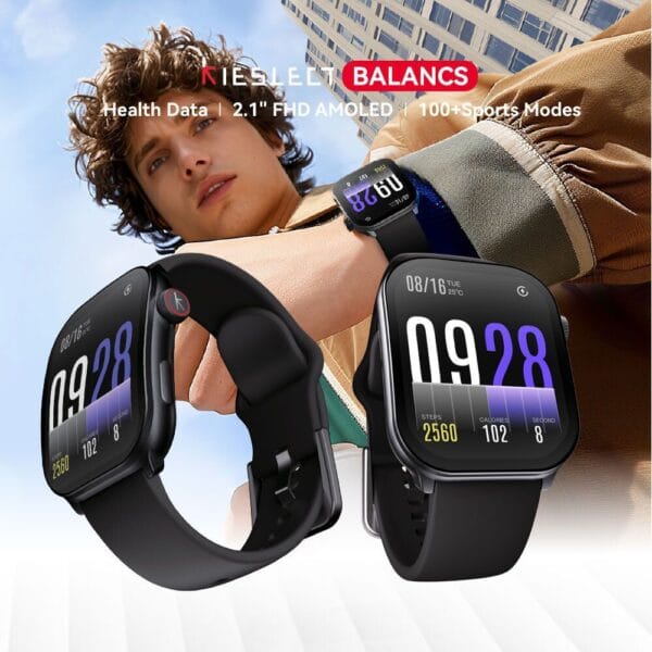 Kieslect Smart Calling Watch Balancs - Écran AMOLED FHD + AOD 2.1 pouces