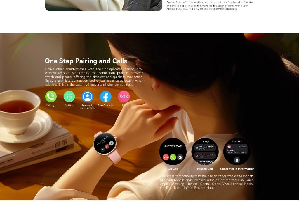 Kieslect Lady Smart Watch Pura - Écran AMOLED 1,19 pouce avec 2 Bracelets Kieslect Lady Smart Watch Pura - Écran AMOLED 1,19 pouce avec 2 Bracelets