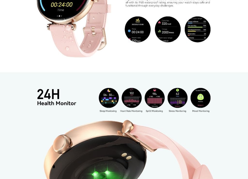 Kieslect Lady Smart Watch Pura - Écran AMOLED 1,19 pouce avec 2 Bracelets Kieslect Lady Smart Watch Pura - Écran AMOLED 1,19 pouce avec 2 Bracelets