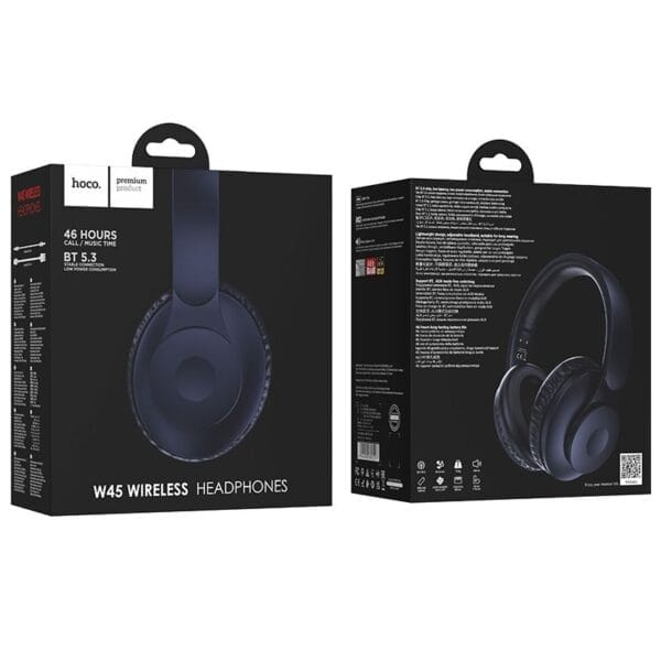 Hoco W45 Enjoy - Casque Bluetooth 5.3 Pliable avec 46h d'Autonomie - Bleu – Image 5