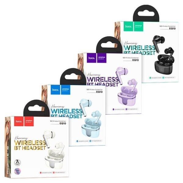 Hoco. EQ10 - Ecouteurs Bluetooth 5.3 - Bleu – Image 4