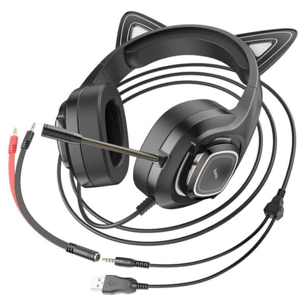 HOCO W107 Cute Cat - Casque Gaming avec Oreilles de Chat Lumineuses – Image 8