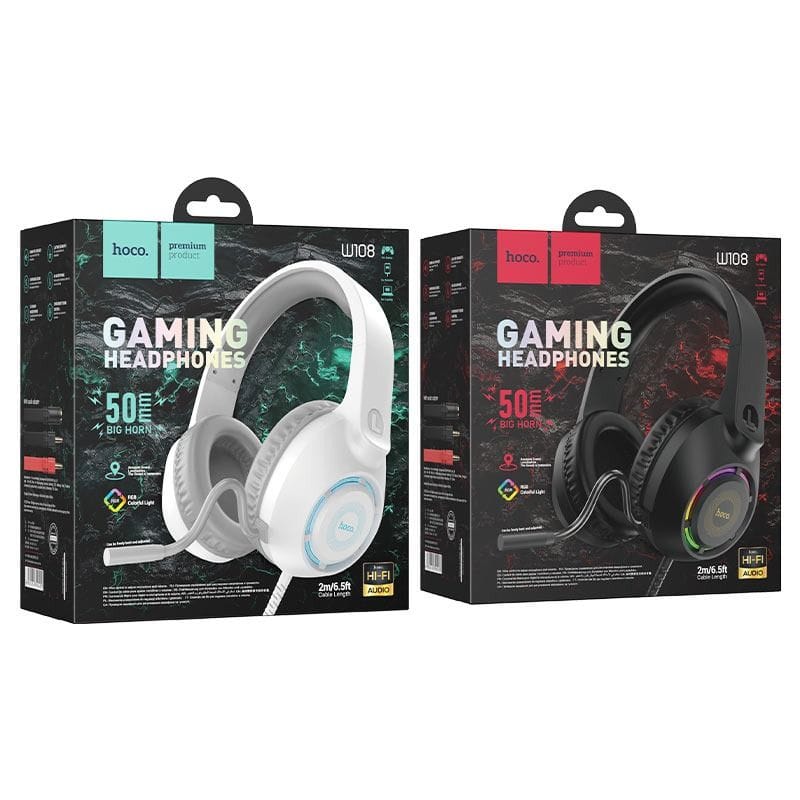 HOCO W108 Sue - Casque Gaming avec Éclairage LED - Noir HOCO W108 Sue - Casque Gaming avec Éclairage LED - Noir – Image 10