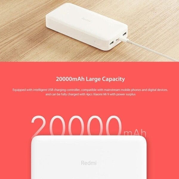 Xiaomi Redmi 20000mAh - Power Bank Fast Charge 18W - Noir – Image 4