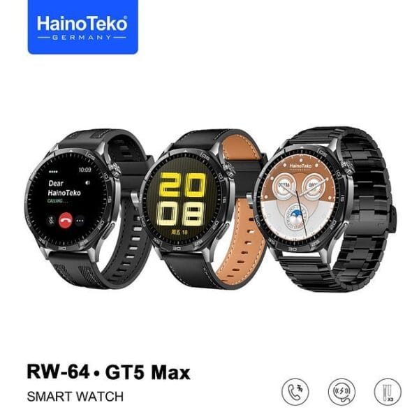HainoTeko GT5 MAX ( RW-64 ) - Smart Watch Amoled avec 3 Paires de Bracelets – Image 3