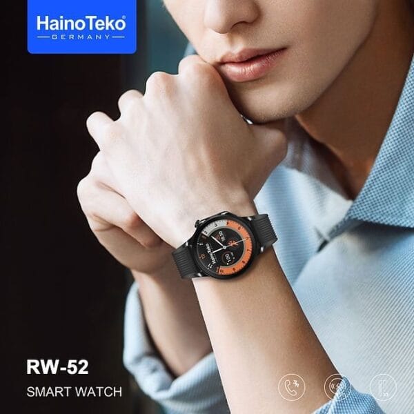 HainoTeko RW-52 - Smart Watch Ecran Amoled HD avec 3 Bracelets - Noir – Image 4