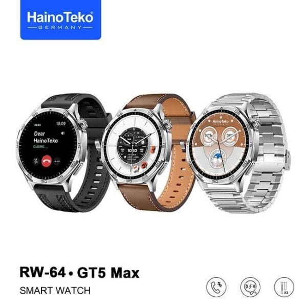 HainoTeko GT5 MAX ( RW-64 ) - Smart Watch Amoled avec 3 Paires de Bracelets – Image 4