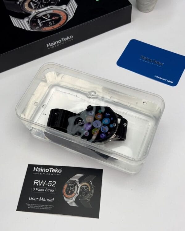 HainoTeko RW-52 - Smart Watch Ecran Amoled HD avec 3 Bracelets - Noir – Image 8