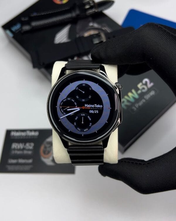 HainoTeko RW-52 - Smart Watch Ecran Amoled HD avec 3 Bracelets - Noir – Image 7