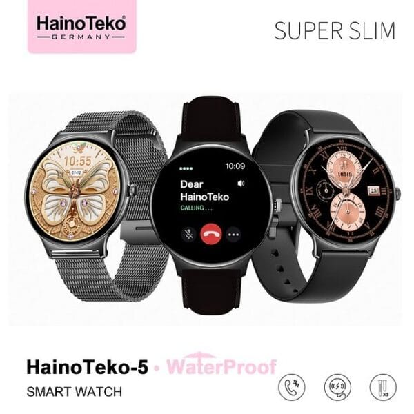 HainoTeko-5 Waterproof - Smart Watch AMOLED for Ladies - Golden Edition – Image 5