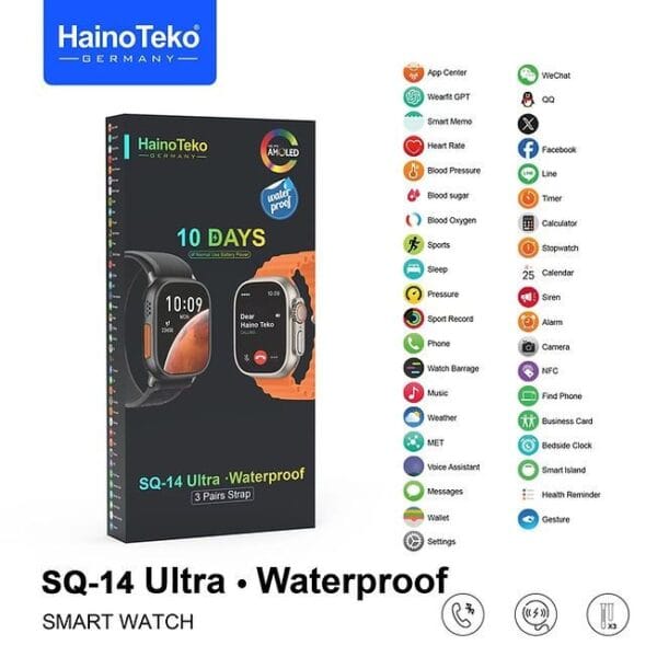 HAINOTEKO SQ-14 ULTRA Waterproof - Smartwatch Serie 10 AMOLED 10 jours d'Autonomie – Image 14