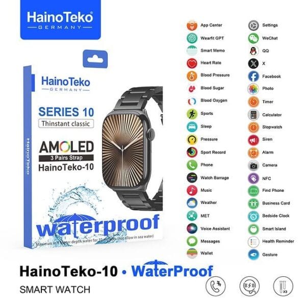 HAINOTEKO Série 10 Waterproof - Smartwatch Série 10 Ecran Full AMOLED Waterproof – Image 11