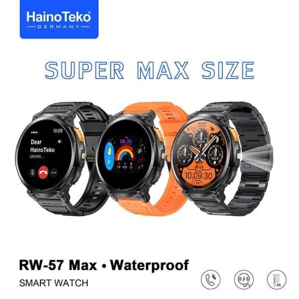HAINOTEKO RW-57 Max - Smartwatch Waterproof Ecran Amoled avec Lampe Torche – Image 2