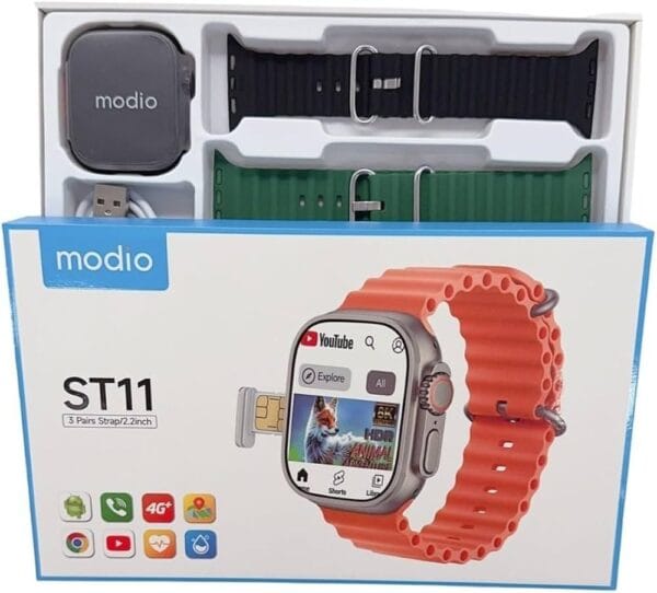 Modio 4G ST11 4/64 GB - Smartwatch 4G avec Carte SIM, WIFI, GPS, Bluetooth – Image 2