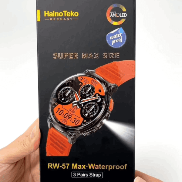 HAINOTEKO RW-57 Max - Smartwatch Waterproof Ecran Amoled avec Lampe Torche