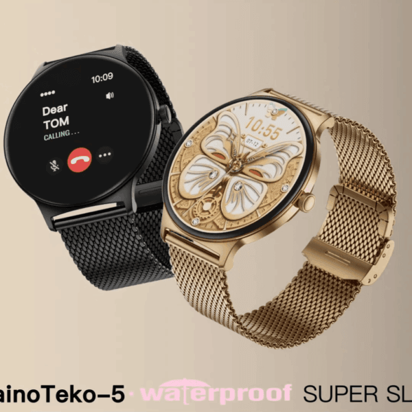 HainoTeko-5 Waterproof - Smart Watch AMOLED for Ladies - Golden Edition – Image 11