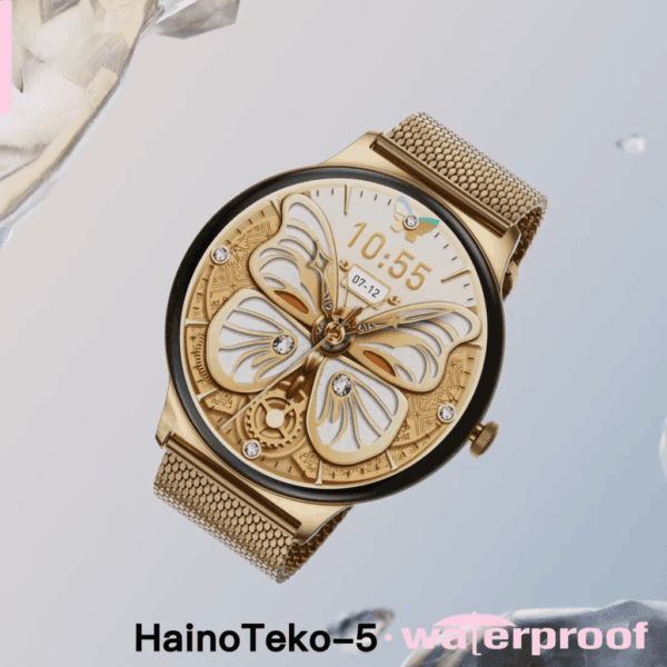 HainoTeko-5 Waterproof - Smart Watch AMOLED for Ladies - Golden Edition – Image 7