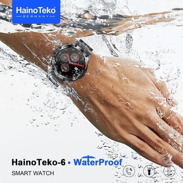 HainoTeko-6 Waterproof - Smartwatch Écran AMOLED avec Lampe Torche – Image 11