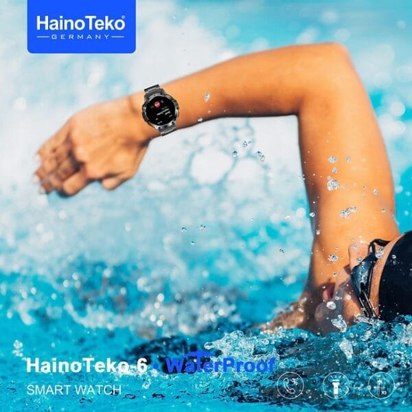 HainoTeko-6 Waterproof - Smartwatch Écran AMOLED avec Lampe Torche – Image 12