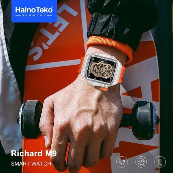 HainoTeko Richard M9 - Smartwatch Bluetooth Écran AMOLED HD avec 3 Paires de Bracelets – Image 3