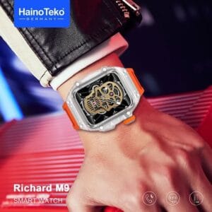 HainoTeko Richard M9 - Smartwatch Bluetooth Écran AMOLED HD avec 3 Paires de Bracelets