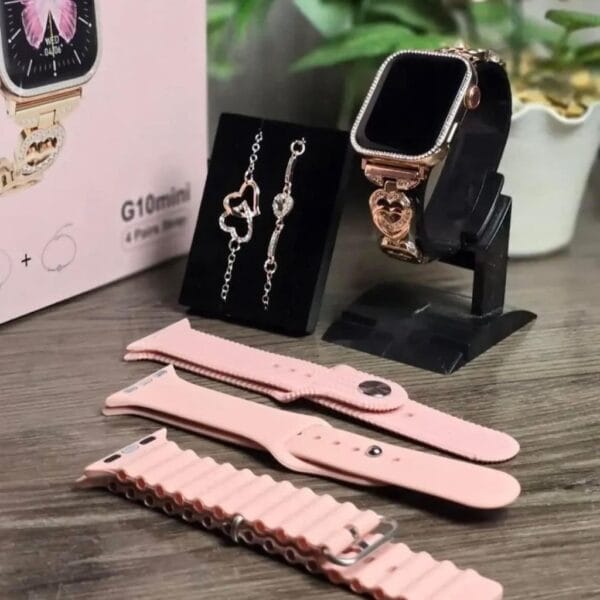 HainoTeko G10 Mini - Smart Watch Féminine Élégante avec Ecran Amoled & 4 Bracelets – Image 2