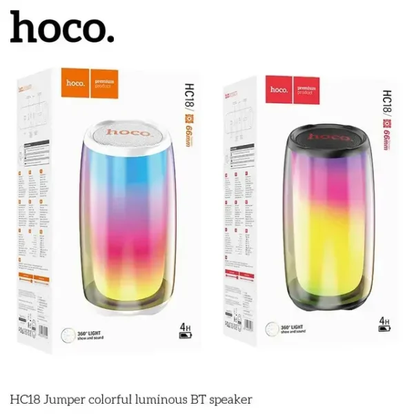Hoco HC18 Jumper - Haut-parleur Bluetooth 66mm TWS avec RBG, Carte TF, USB & AUX – Image 10