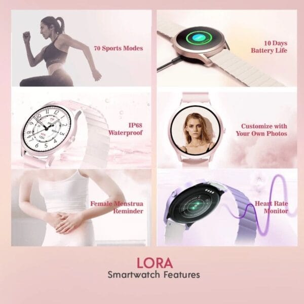 Kieslect Lady Smart Watch Lora ( New Version ) - 2 Bracelets Magnétique / Silicone – Image 10