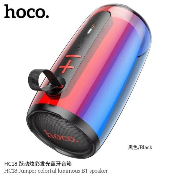 Hoco HC18 Jumper - Haut-parleur Bluetooth 66mm TWS avec RBG, Carte TF, USB & AUX – Image 8