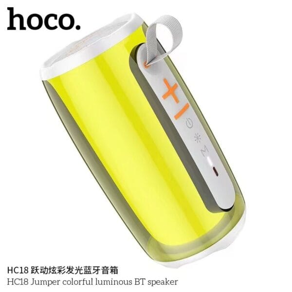Hoco HC18 Jumper - Haut-parleur Bluetooth 66mm TWS avec RBG, Carte TF, USB & AUX – Image 9