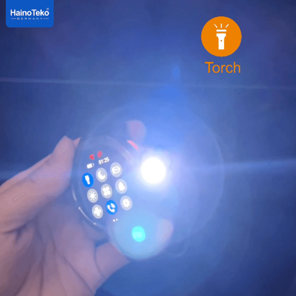 HainoTeko-6 Waterproof - Smartwatch Écran AMOLED avec Lampe Torche – Image 7