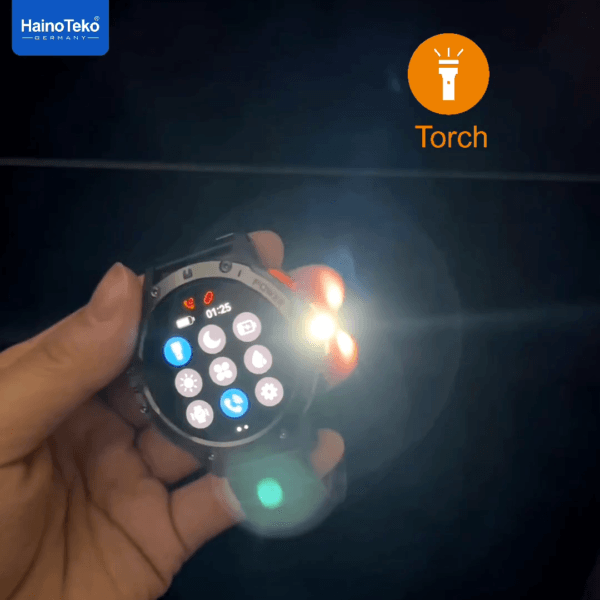 HainoTeko-6 Waterproof - Smartwatch Écran AMOLED avec Lampe Torche – Image 8