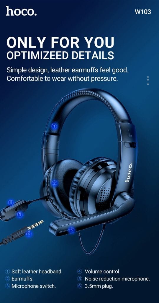 Hoco W103 Magic Tour - Casque Gaming Filaire