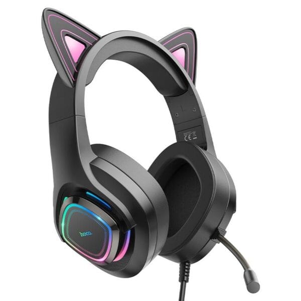 HOCO W107 Cute Cat - Casque Gaming avec Oreilles de Chat Lumineuses – Image 6